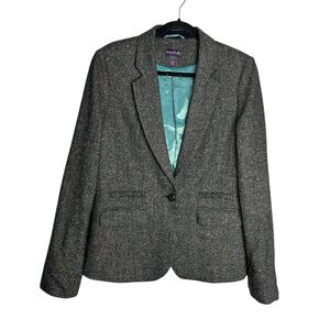 Long Tall Sally Wool Silk Tweed Blazer, Equestrian Style Jacket, size 12